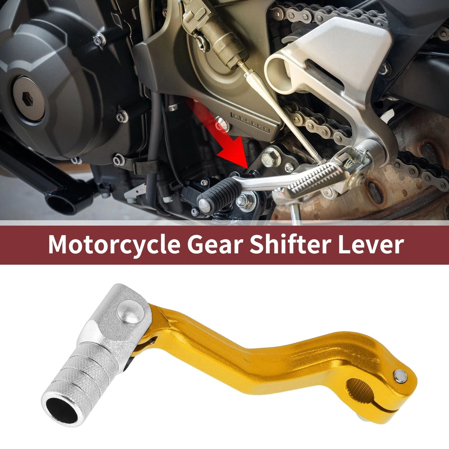Folding Gear Shifter Lever for Kayo T2 Gold Tone Silver Tone