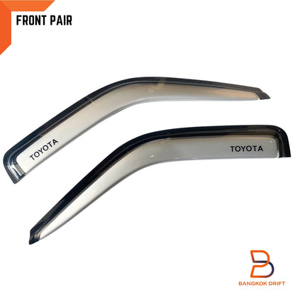 Silver Weather Shield Window Visor Rain Guard for Toyota Hilux Ute (88-96)