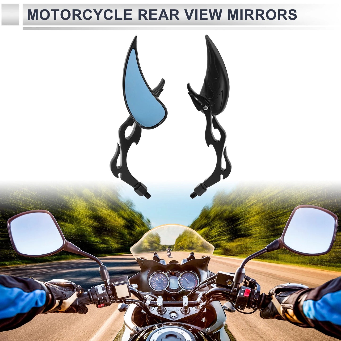 Mirror / M8/M10 / Handlebar Rear View Mirror for Motorcycle