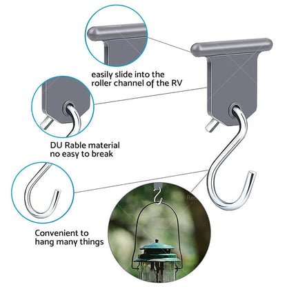 8 Pcs Stainless Steel Awing S Hook Hanger for Caravan Motorhome