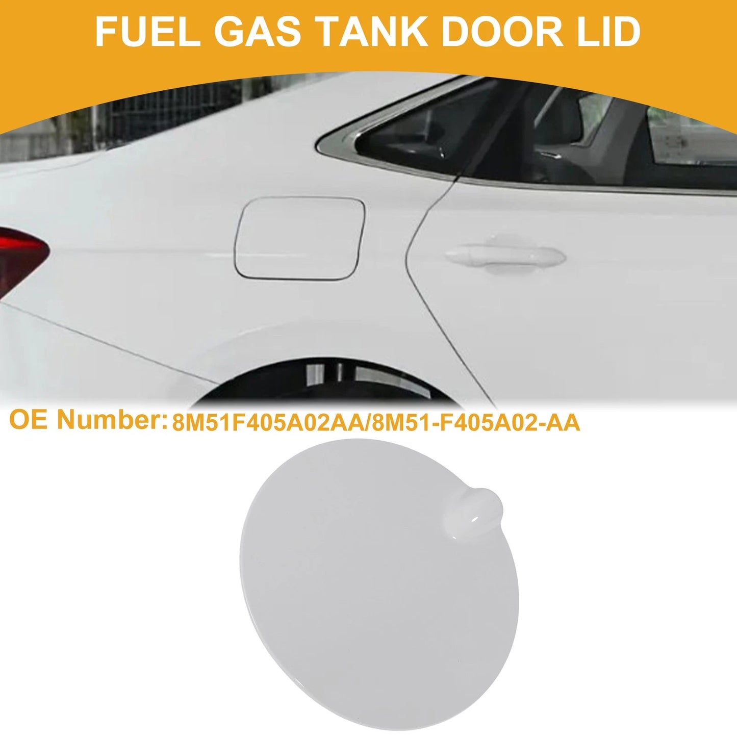 Fuel Tank Door Cap for Ford Focus 2008-2011 (MK2, MK3) - White