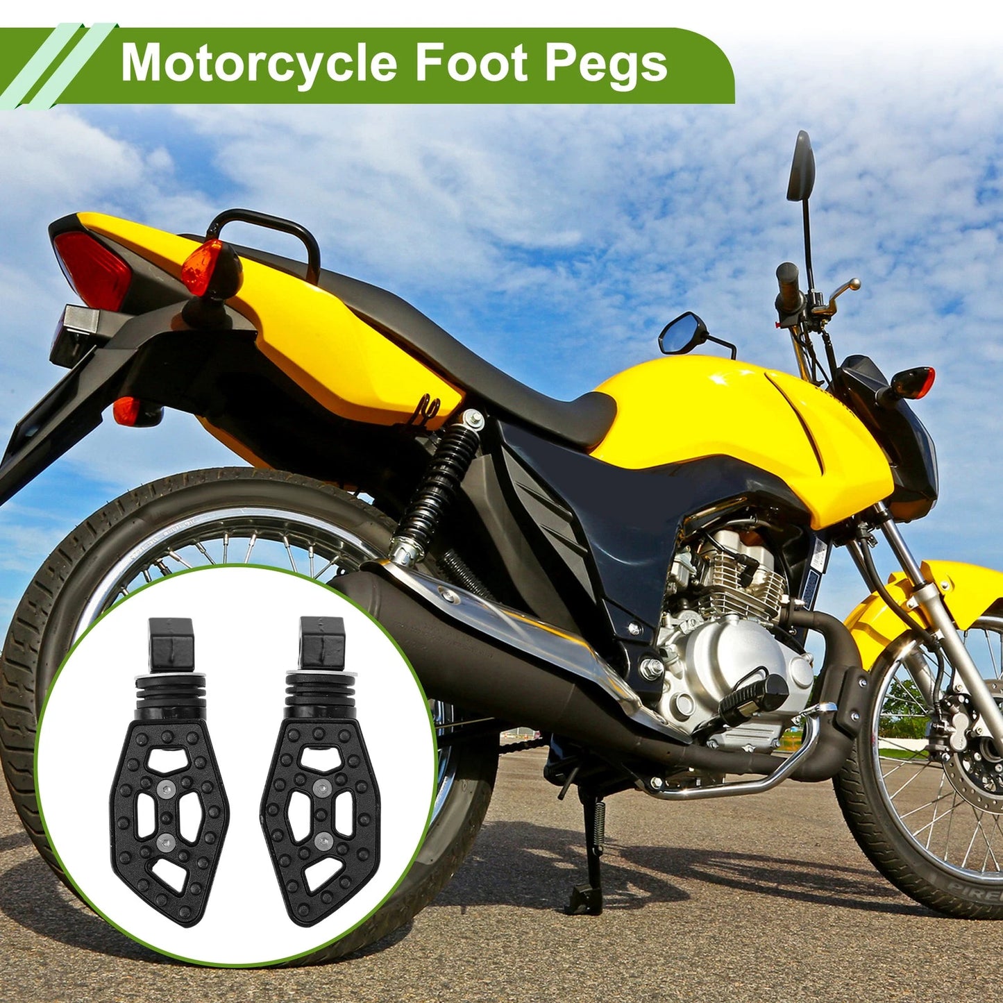 Motorcycle FootPegs 1 pair Rear Foot Pegs Foot Pedal Black for Motorcycle