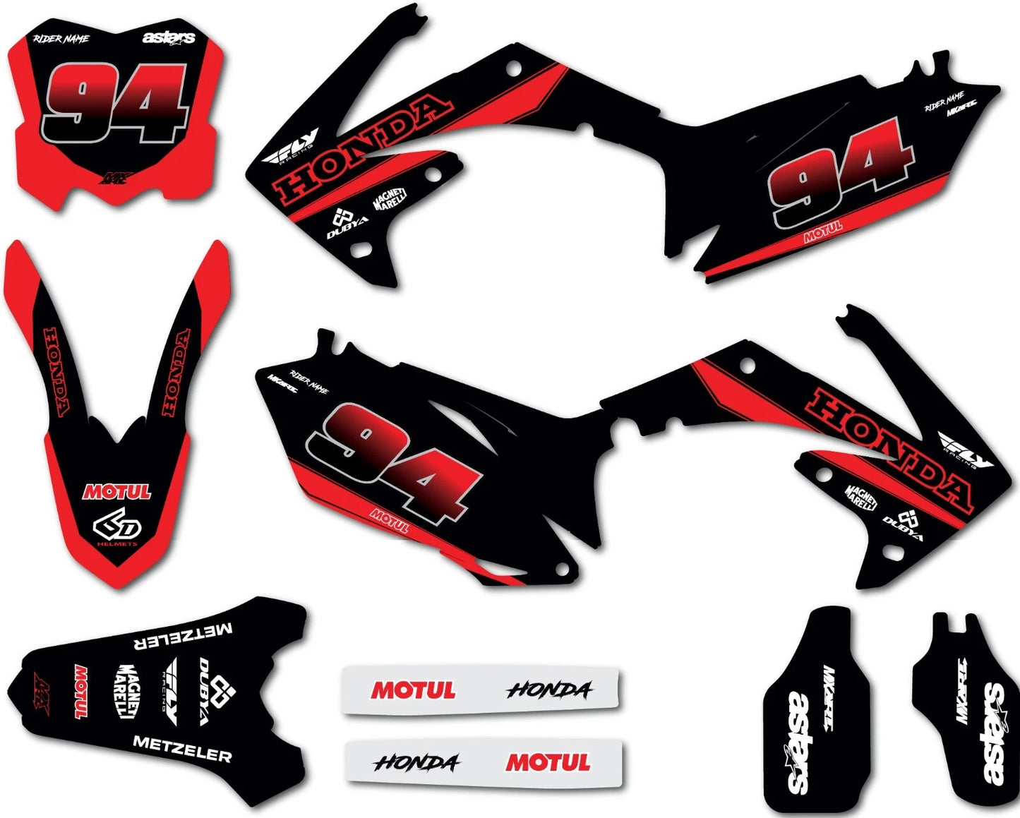 Custom Graphic Kit for Honda CRF250R (2010-2013) - Unite Style Decals & Stickers