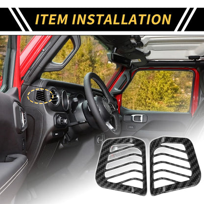 Dashboard Side Air Vent AC Outlet Cover for Jeep Wrangler JL 2018-2024 Black