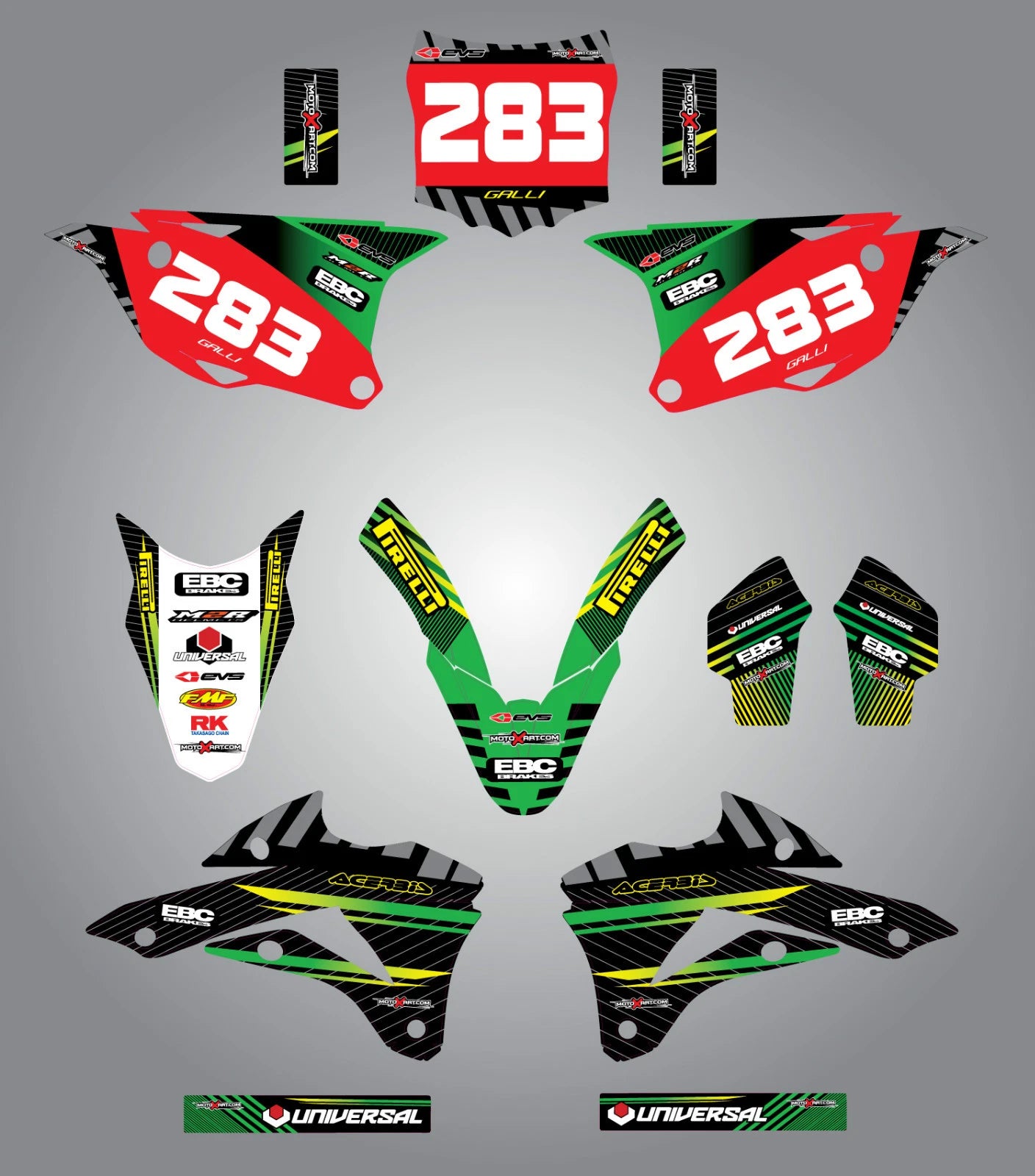 Custom Graphics Kit for 2014-2018 Kawasaki KX 85 - Factory Style