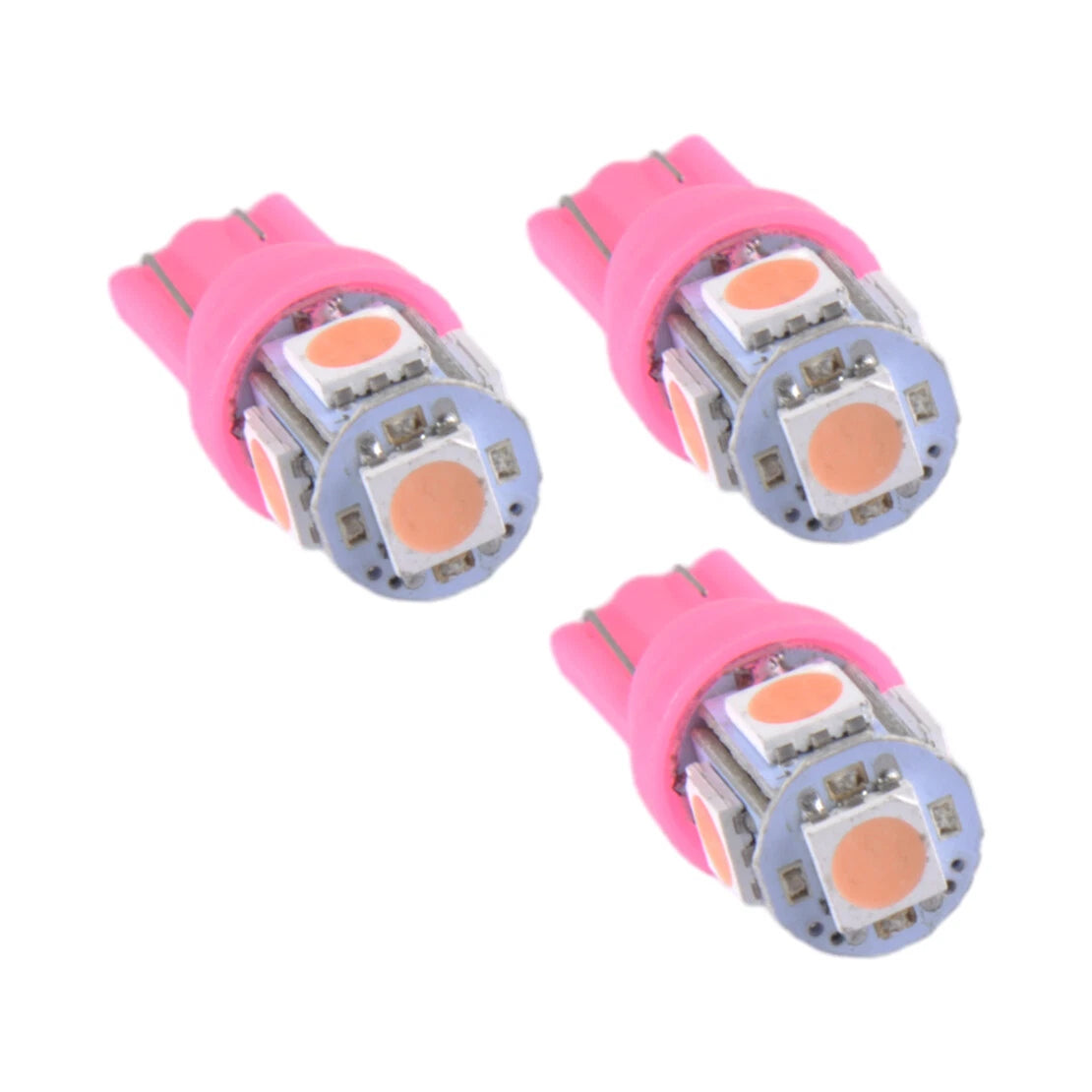 10 x T10 194 168 LED Dash Light Bulbs for Car Instrument Panel - Pink