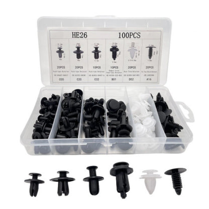 100 Pcs Push Retainer Pin Rivet Fasteners for Bumper Door Trim Panels