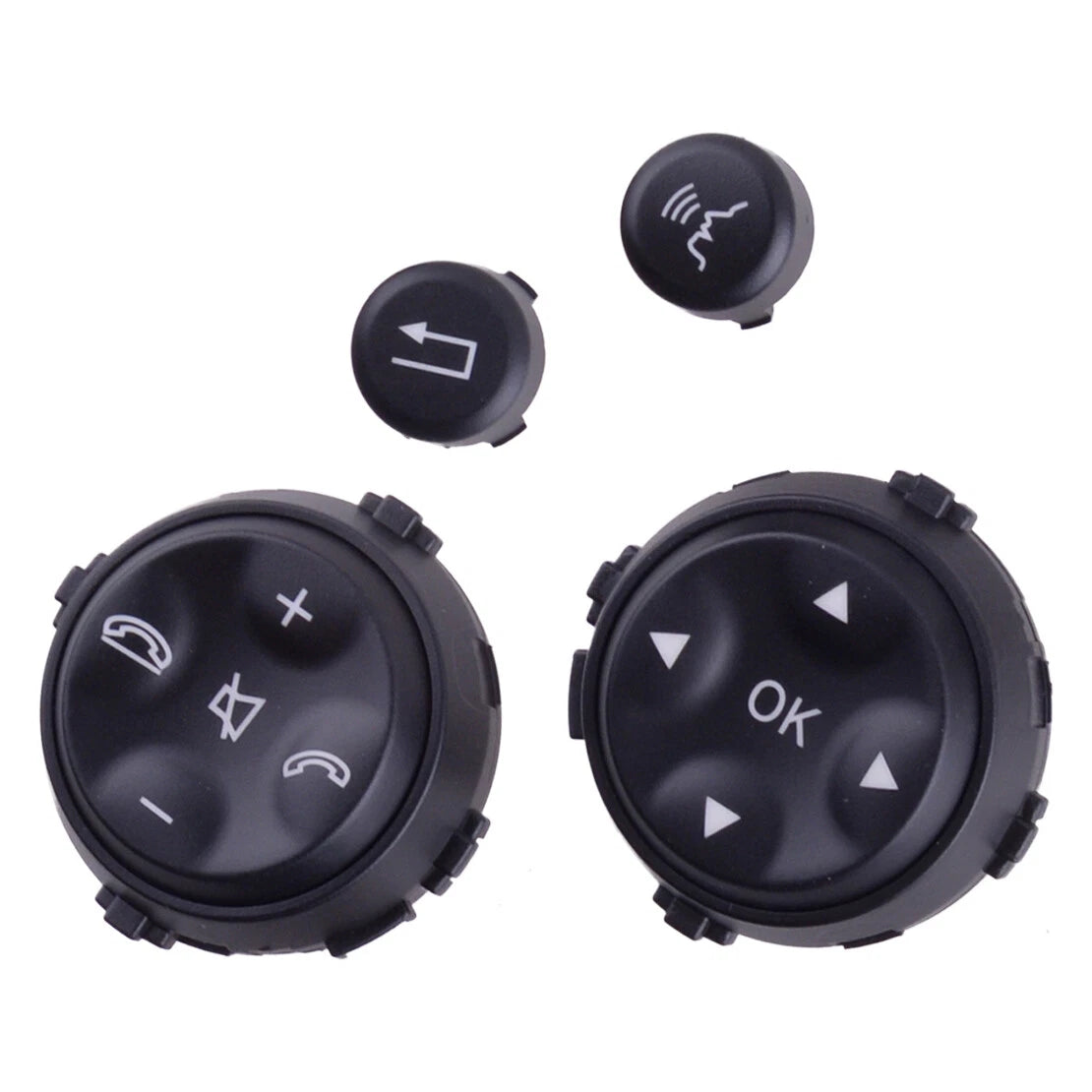 Black R&L Steering Wheel Switch Buttons for Mercedes-Benz W221 S (2006-2009)