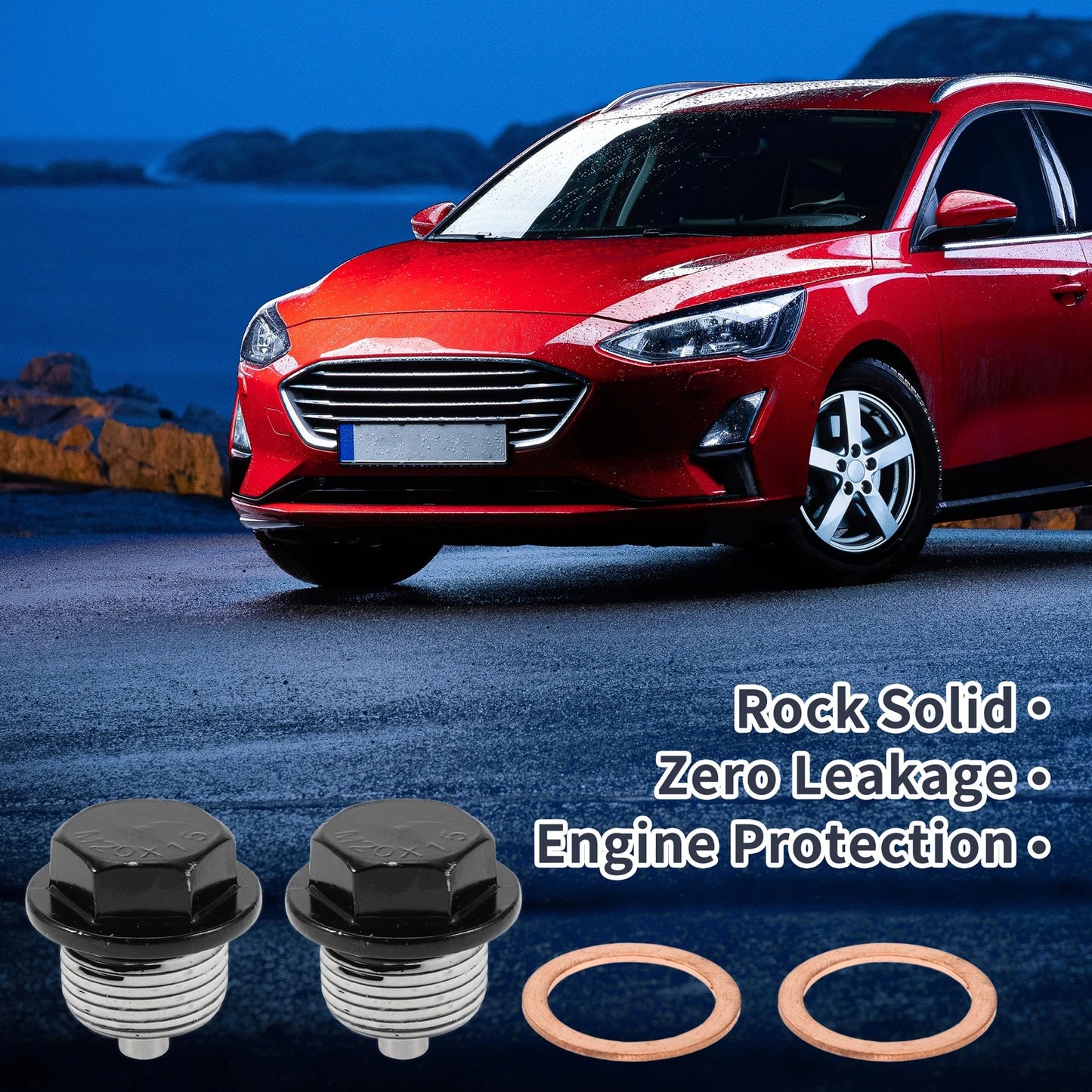 2 x M20x1.5 Copper Oil Drain Plug W/ Gasket for Car Motorcycle
