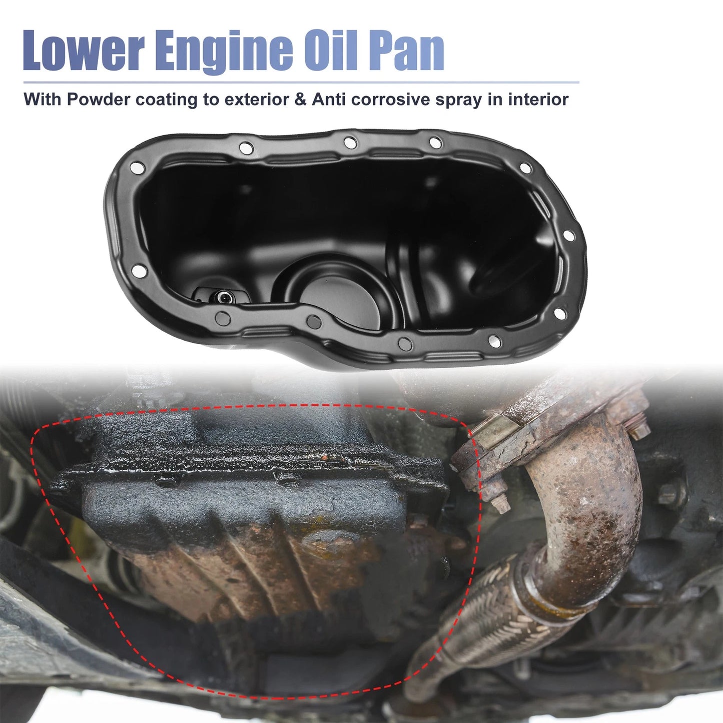 Engine Oil Pan for Toyota 4Runner 2003-2023 - Replacement Black