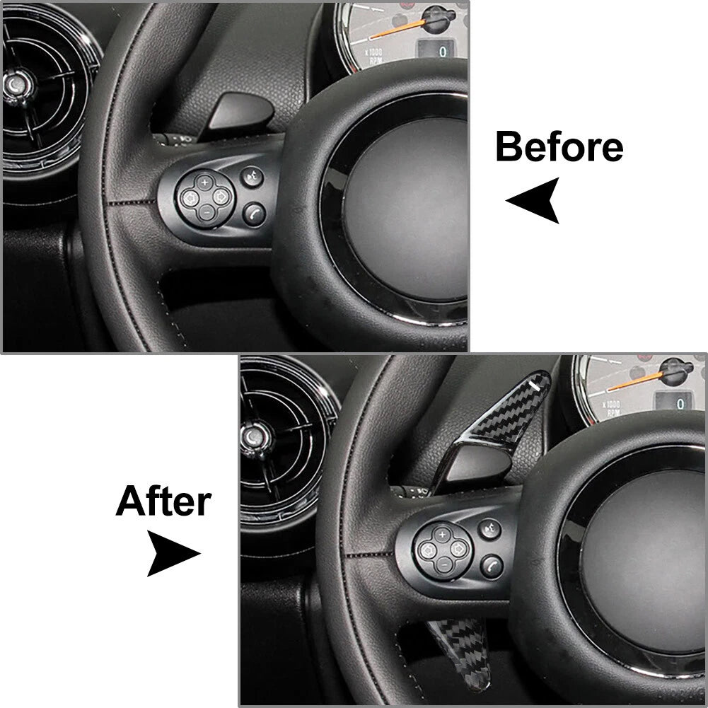 Carbon Fiber Steering Wheel Shift Paddles for Mini R55 R56 R57 R58 R59 R60 (2007-2015)