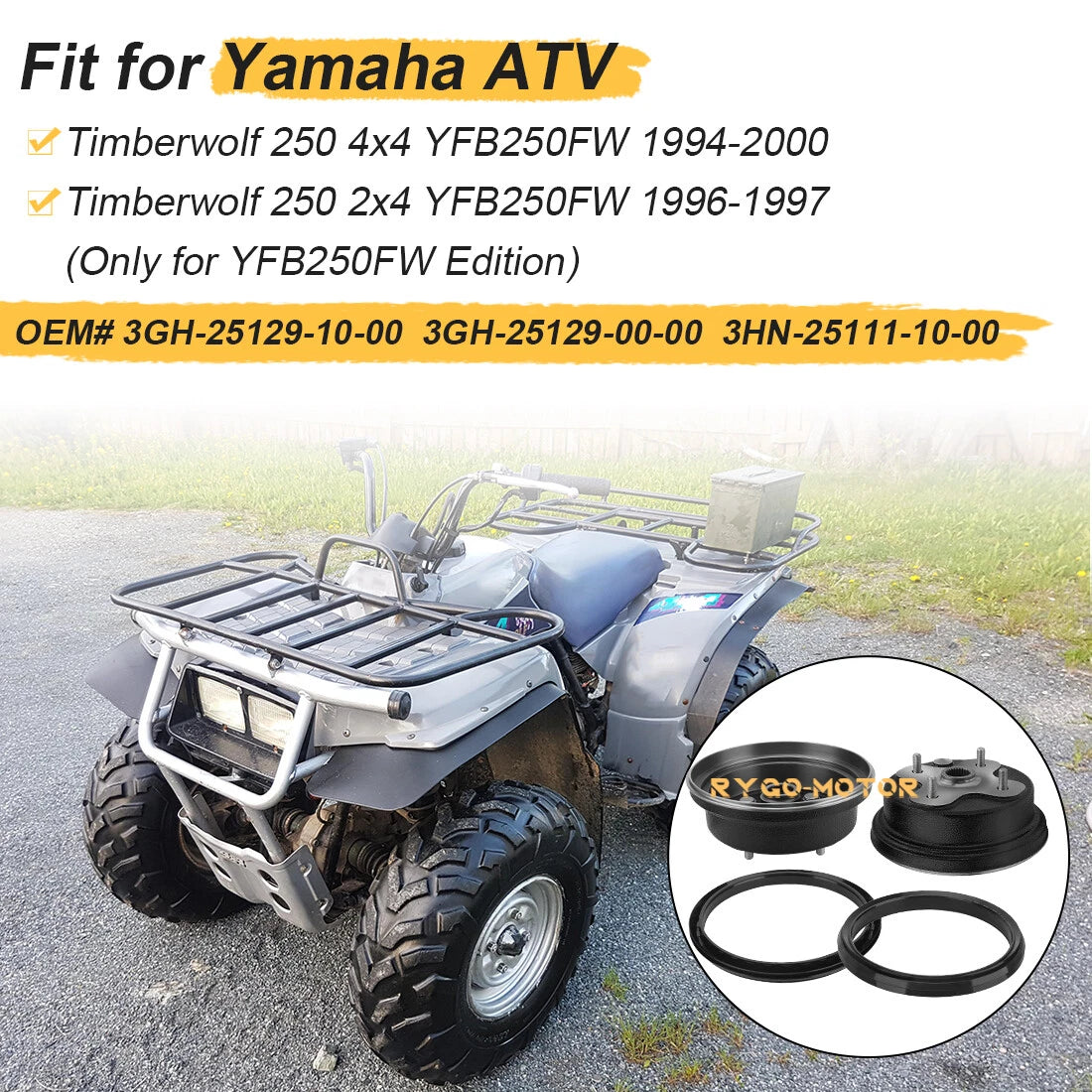 2x Front Wheel Brake Drum Hub & Dust Seal for Yamaha Timberwolf 250 YFB250FW