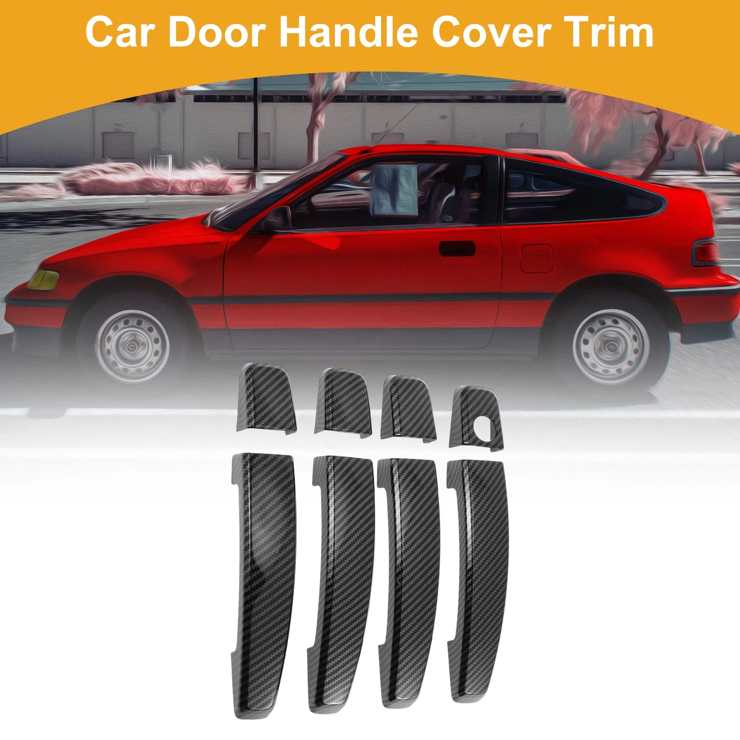 Car Door Handle Cover Trim Carbon Fiber Black for Chevrolet Cruze (2011–2015)