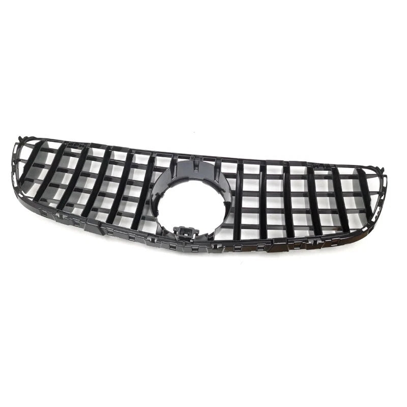 Silver+Black Front Mesh Grille for Benz GLC W253 X253 16-19 W/ Camera Hole