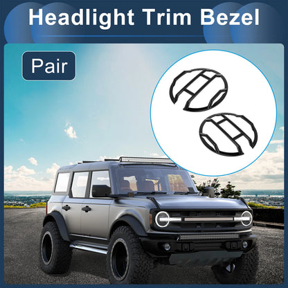 Front Left & Right Headlight Trim Bezels for Ford