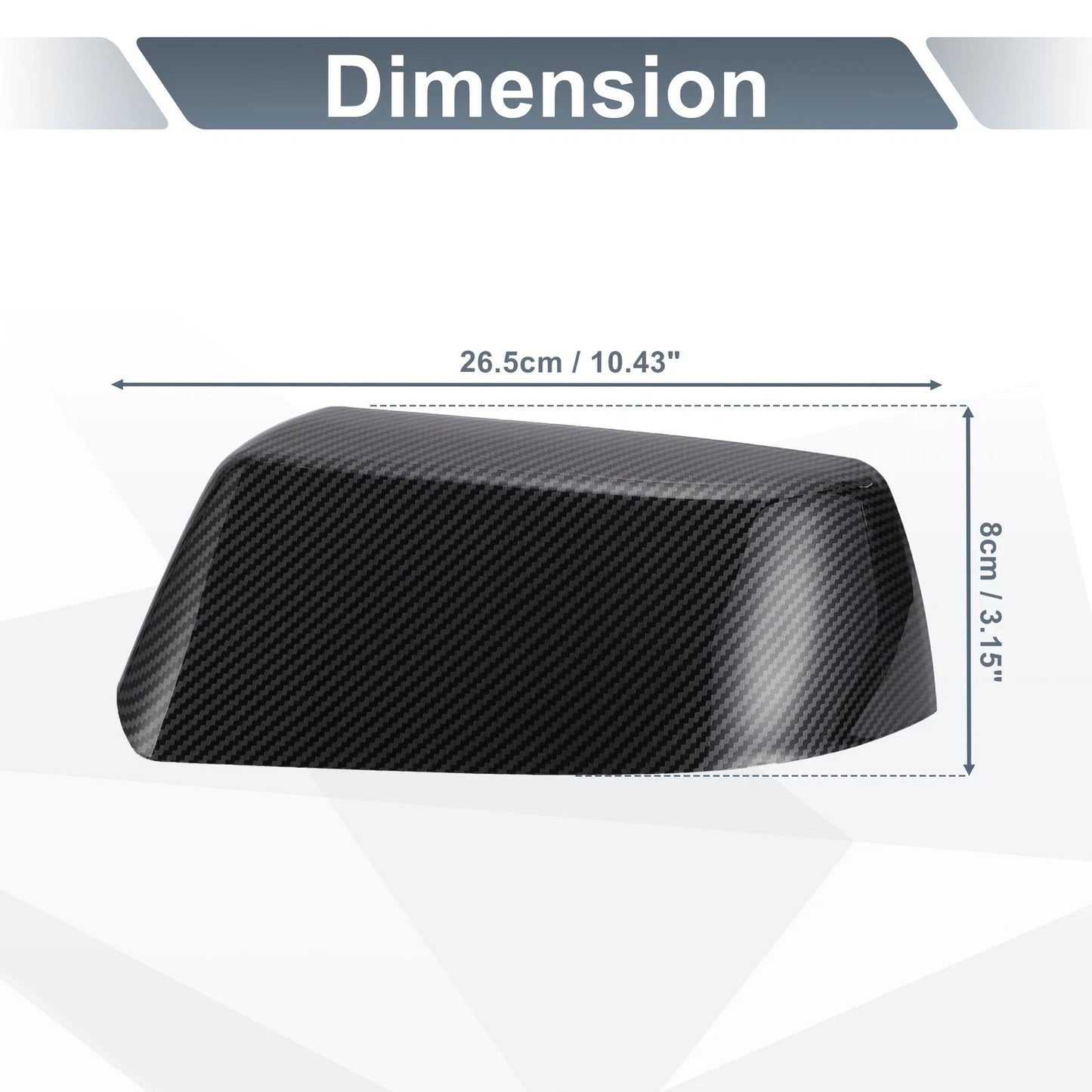 1x Rearview Mirror Cover Cap Black Carbon Fiber for Cadillac & Chevrolet