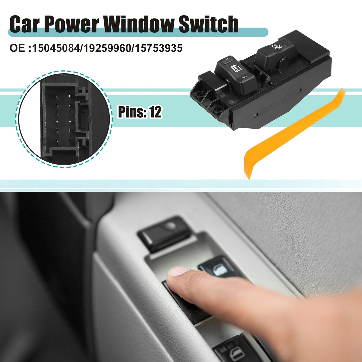 Passenger Power Window Switch for Chevy Silverado 1500 2500 (2000-2002)