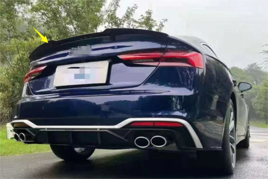 Rear Trunk Spoiler Wing for Audi A5 S5 B9 4-Door 2017-2022 Glossy Black