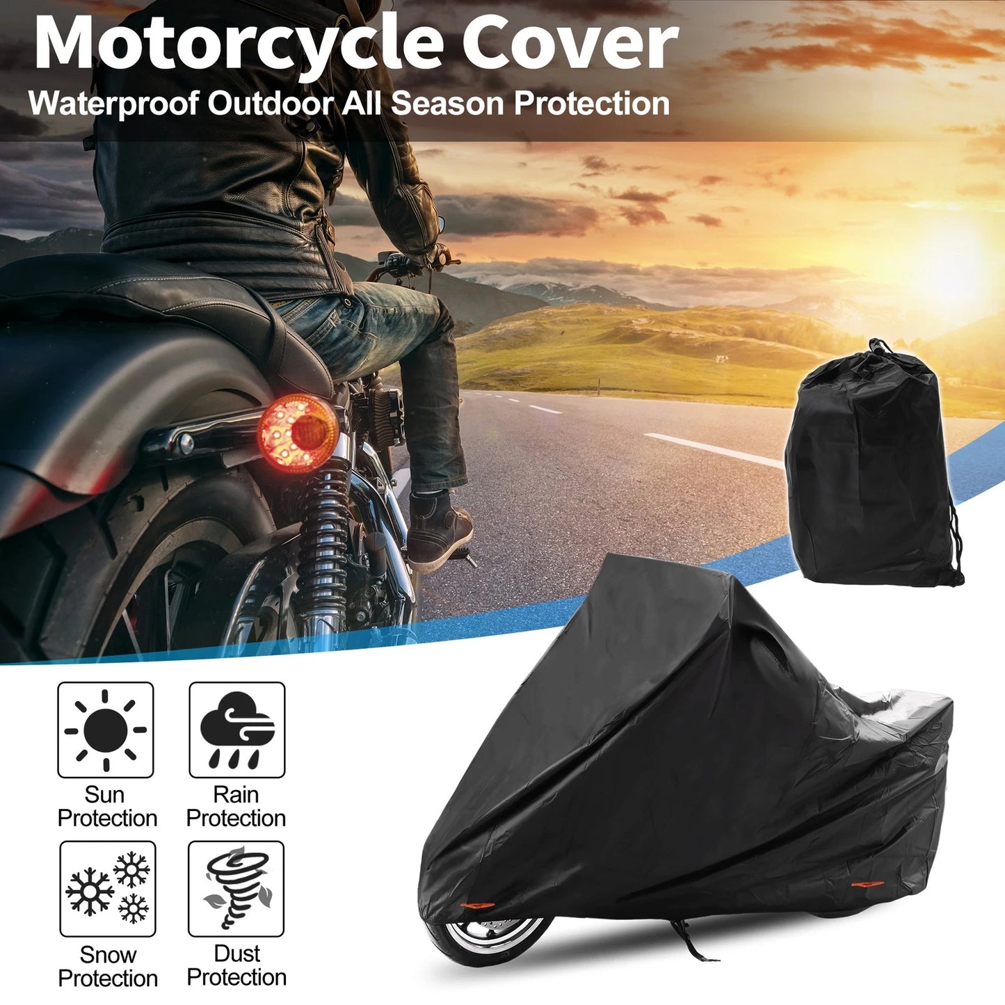 Motorcycle Cover 210D-PU Black for Honda CT125 Hunter Cub (2020-2023)