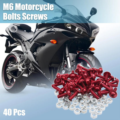 40pcs / 5.6mm / Hex Socket Head Bolts Screws Nuts for Motorcycle Fairing