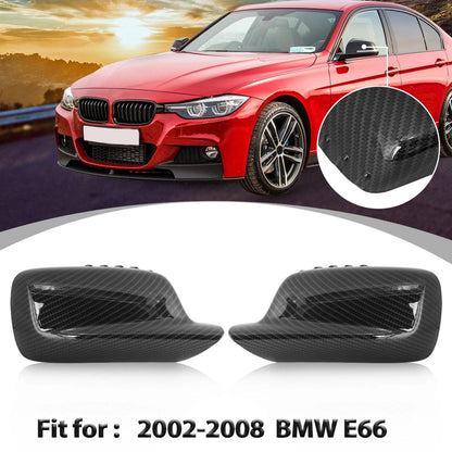 Car Mirror Cover Cap Carbon Fiber for BMW E66 E46 745i 750i (2002-2008)
