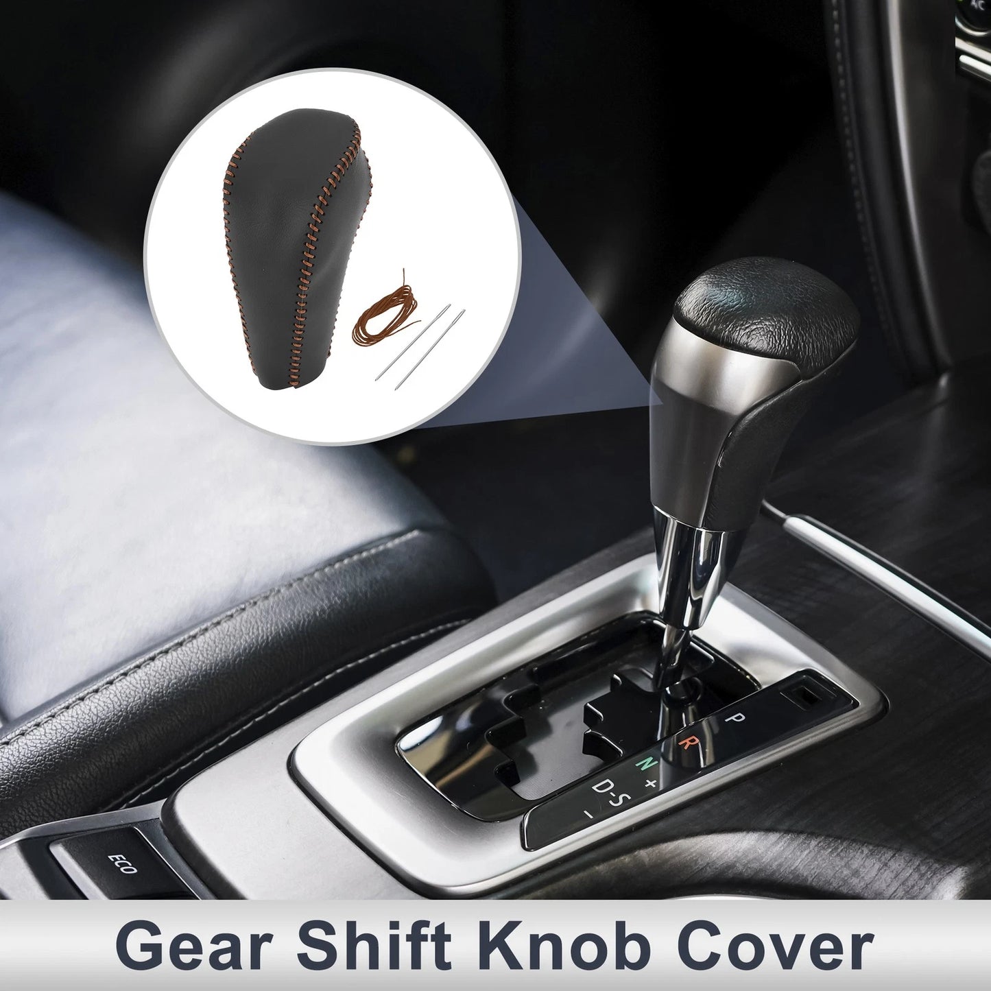 Gear Shift Knob Cover Black Brown for Chevrolet Cruze (2011-2015)