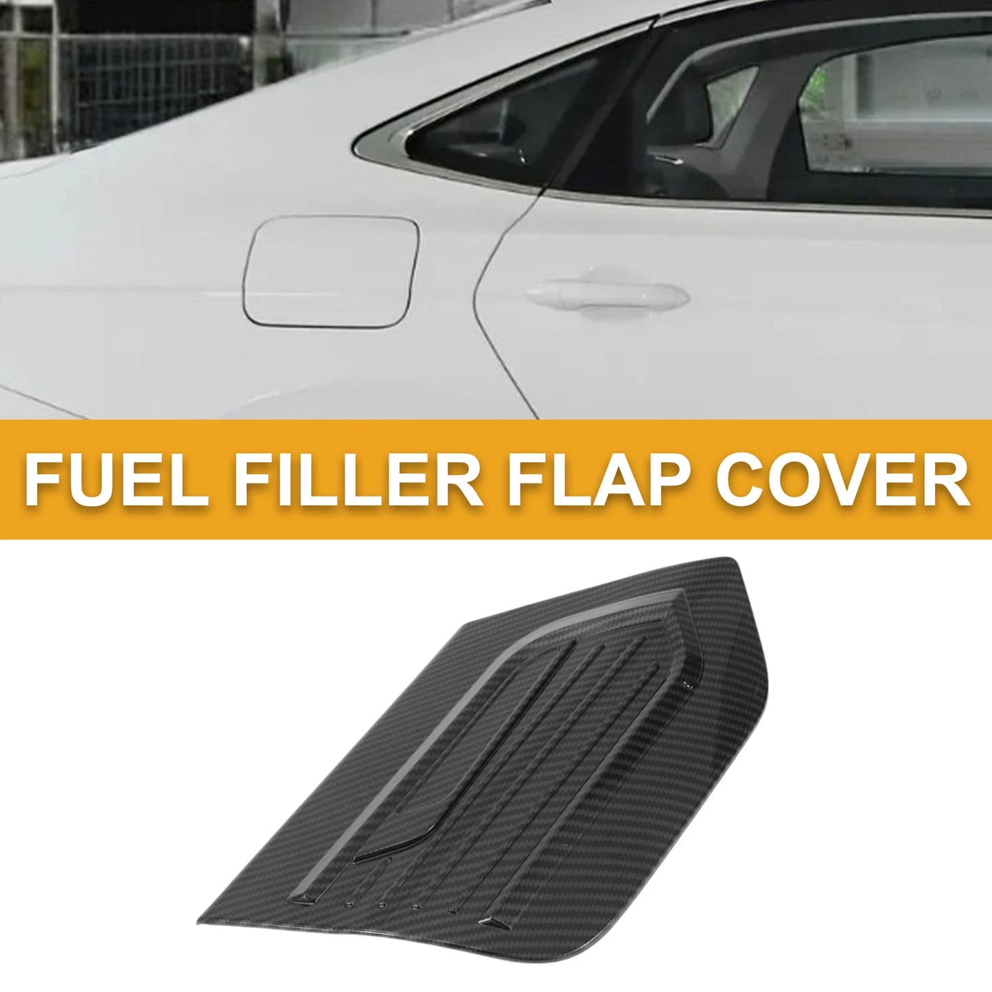 Fuel Tank Door Cap for Honda Fit 2021-2025 Gas Tank Flap Carbon Fiber Black