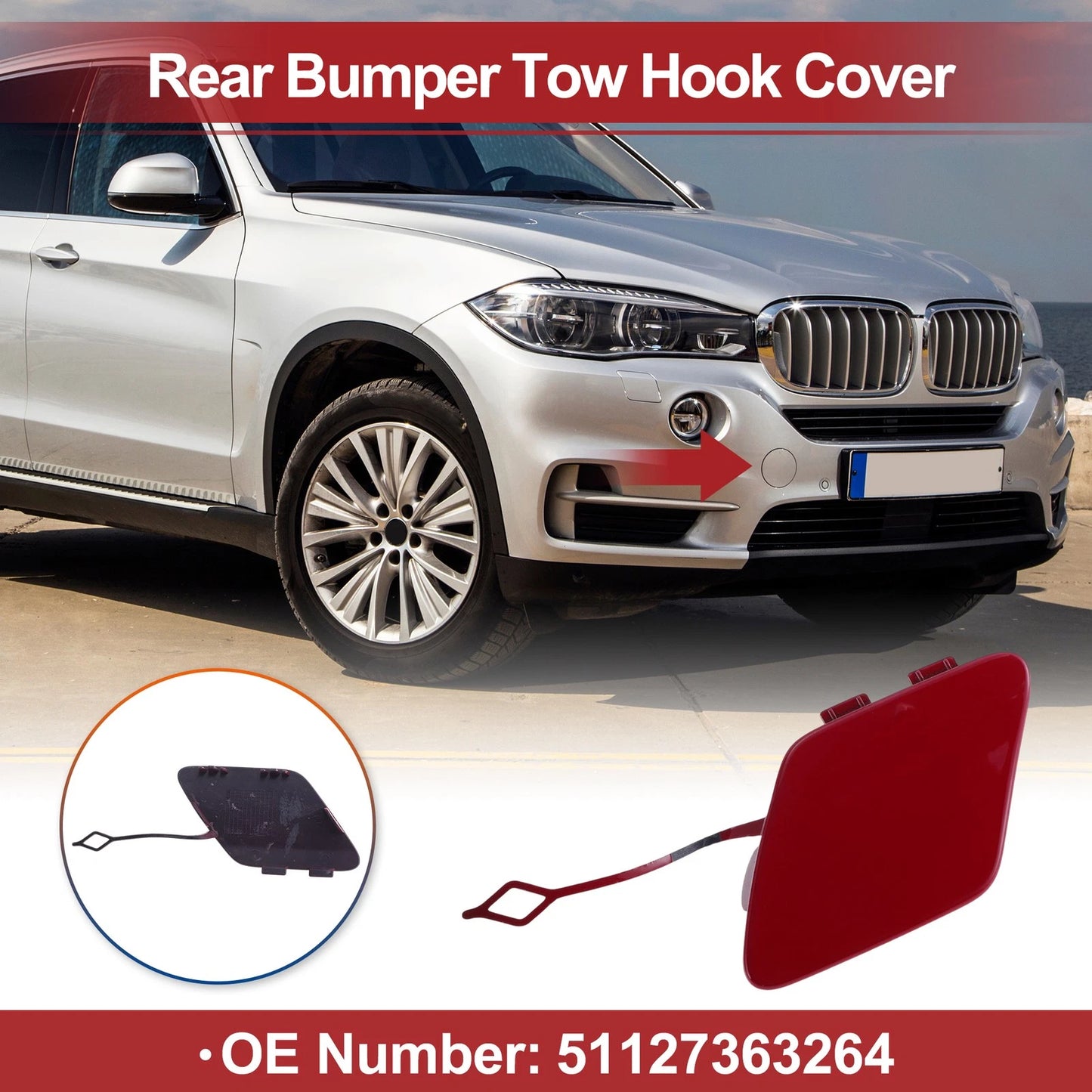 Tow Hook Cover for BMW 428i (2014 - 2016) Red