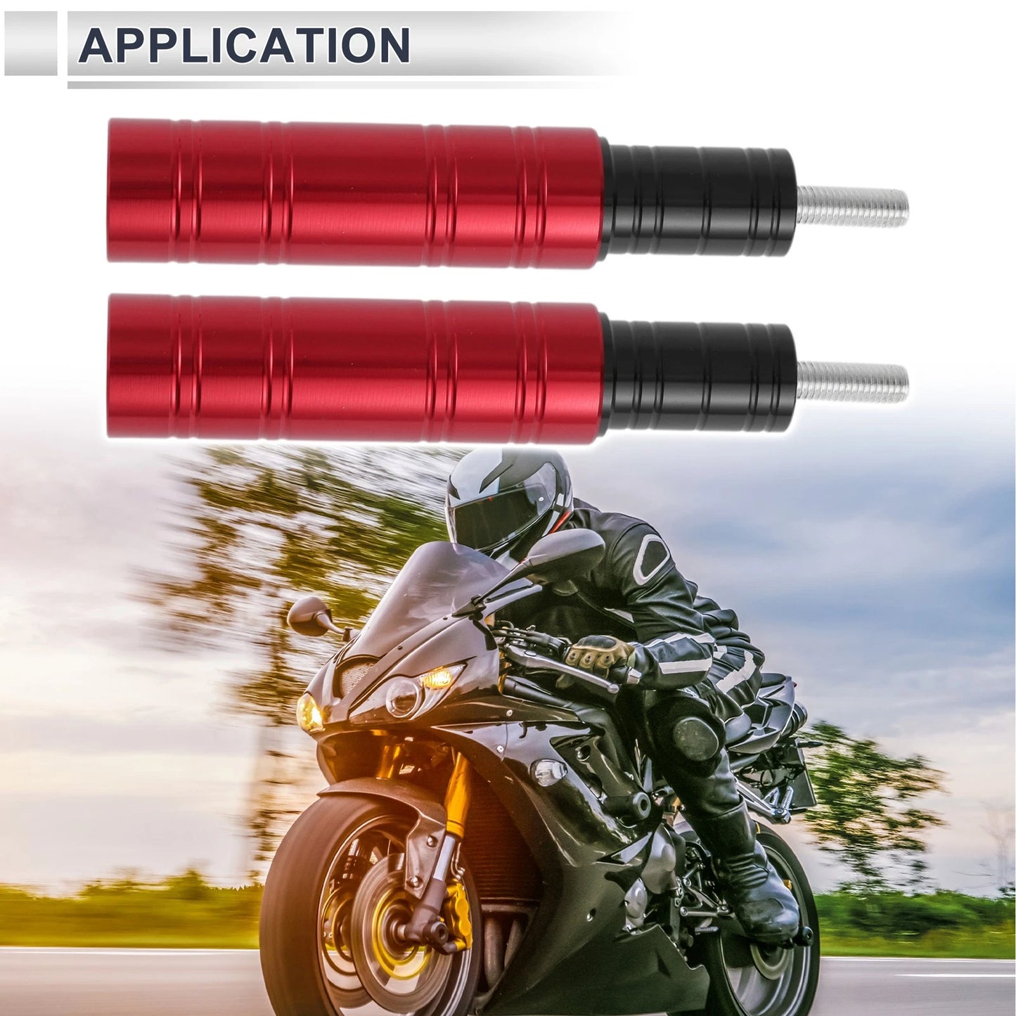 2 x 10.5mm Aluminum Alloy Motorcycle Slider Frame Bolt Red for Motorcycle