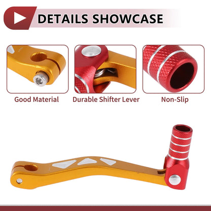 Folding Motorcycle Gear Shifter Lever for Yamaha TTR 50 Gold Tone Red