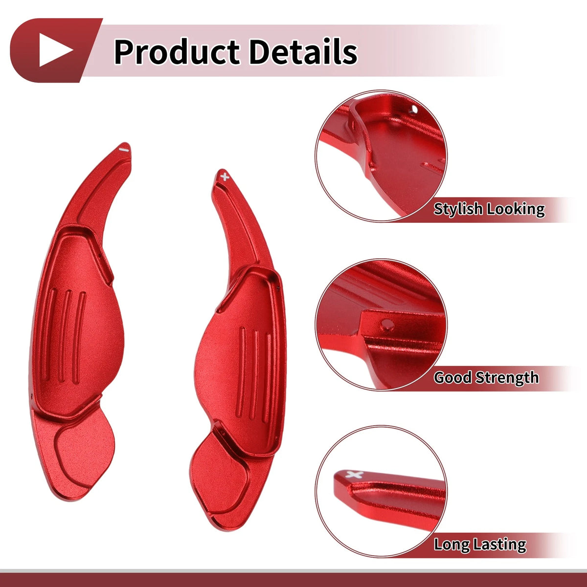 Red Steering Wheel Paddles for Land Rover Discovery Sport (2016-2019)