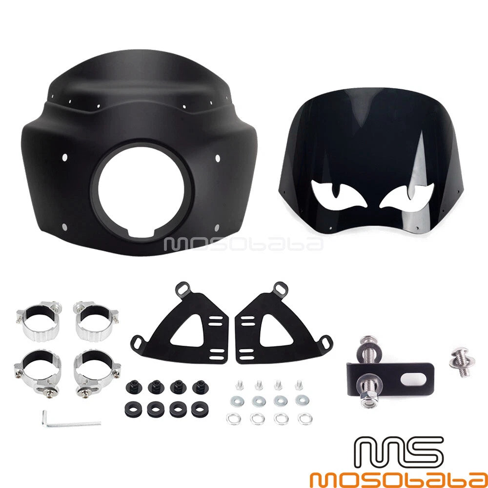 12" Headlight Fairing Windshield Kit for Harley Softail Street Bob (2018-2020)