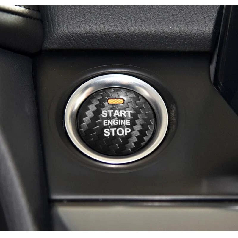 Carbon Fiber Interior Engine Start Push Button Cover Trim For Mazda 3 6 13-18