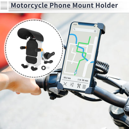Phone Mount Holder for Motorcycle Rearview Mirror Mount 4.7-7.2in Nylon Black
