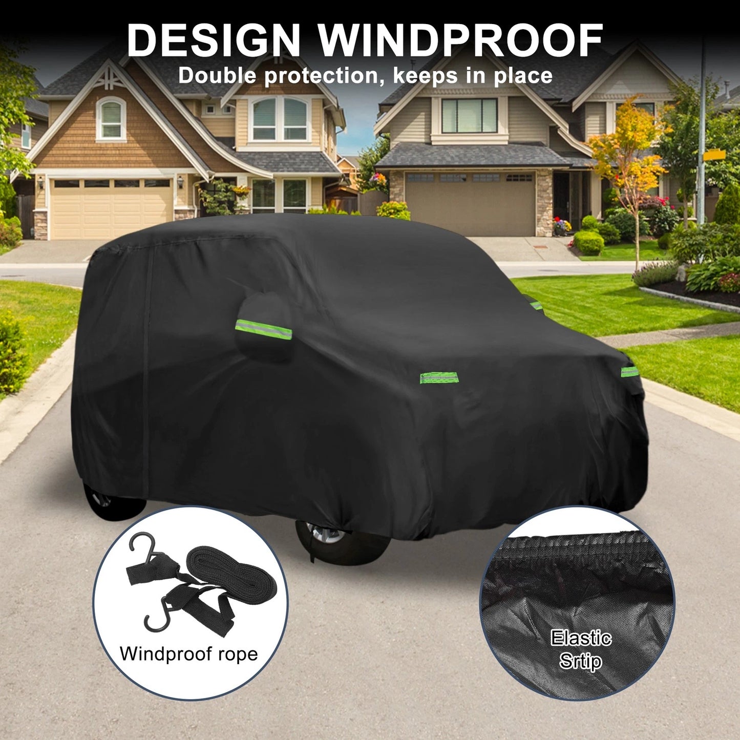 Waterproof Car Cover for Honda N-WGN Black 350x148x143cm (2013-2023)