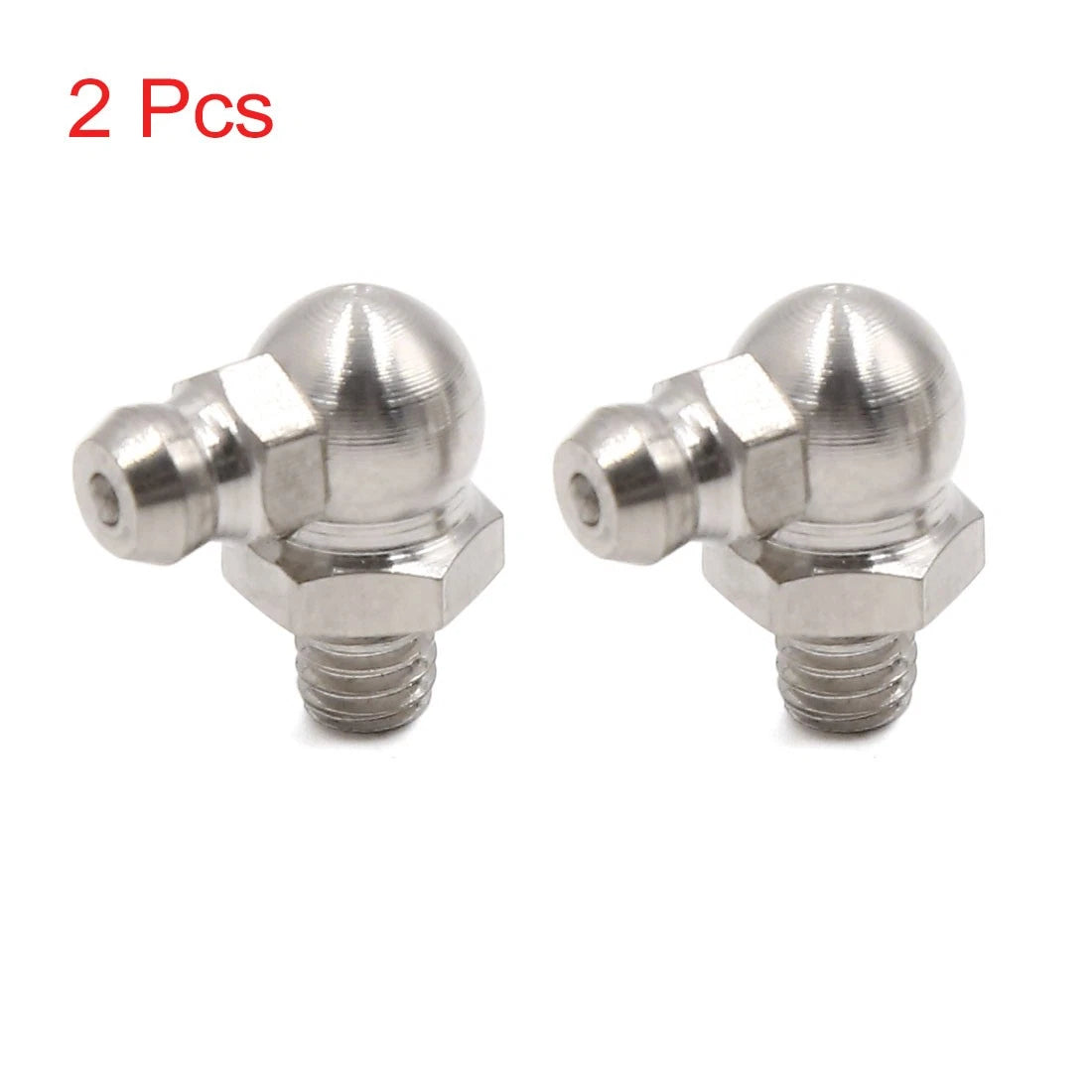 2 x M6 x 1 Stainless 90° Grease Nipple Fitting for Motorcycle/Car