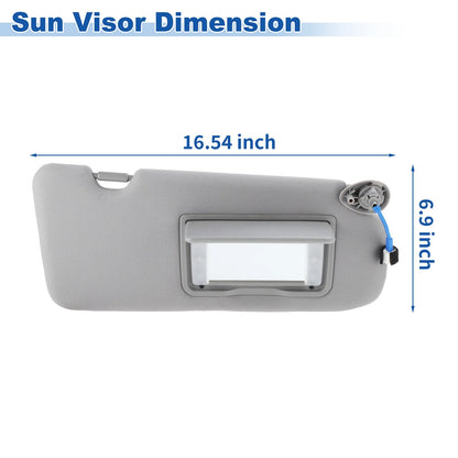 Right Side Sun Visor for Honda CRV 2017-2022 Gray Replacement