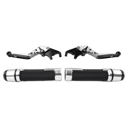 Silver Extendable Brake Clutch Levers & Handlebar Grips for BMW G310R G310GS