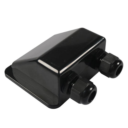 Double Wire Cable Entry Gland Box for Solar Panel RV Caravan Black