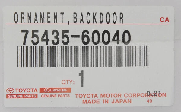 Genuine Rear Hatch Emblem Nameplate for TOYOTA LAND CRUISER 80 Series