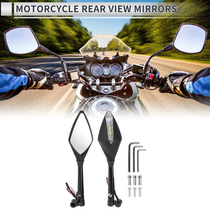 M8/M10 Rear View Mirrors Handlebar Mirror Black Aluminum Alloy for Motorcycle