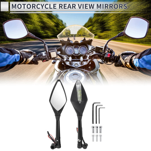 M8/M10 Rear View Mirrors Handlebar Mirror Black Aluminum Alloy for Motorcycle