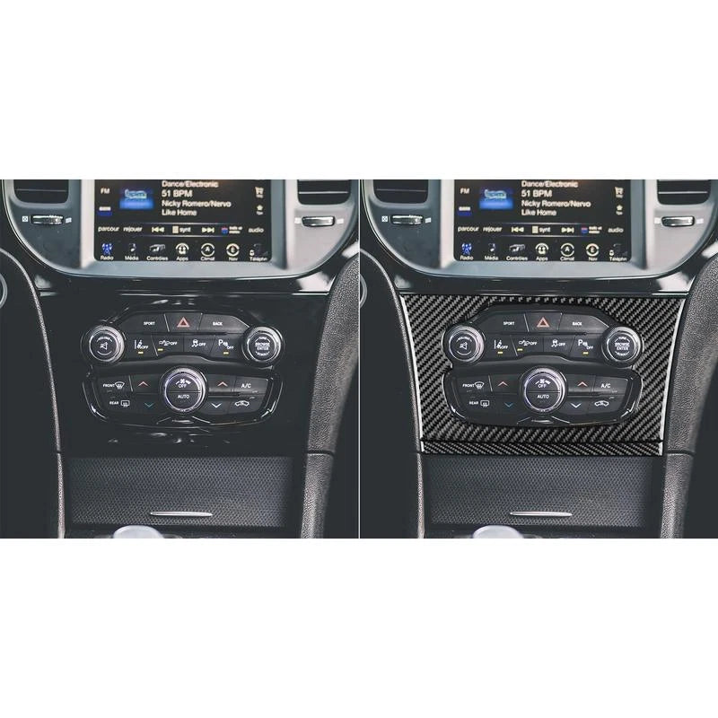 Real Carbon Fiber Console A/C Panel Cover Trim for Chrysler 300 2011-2023