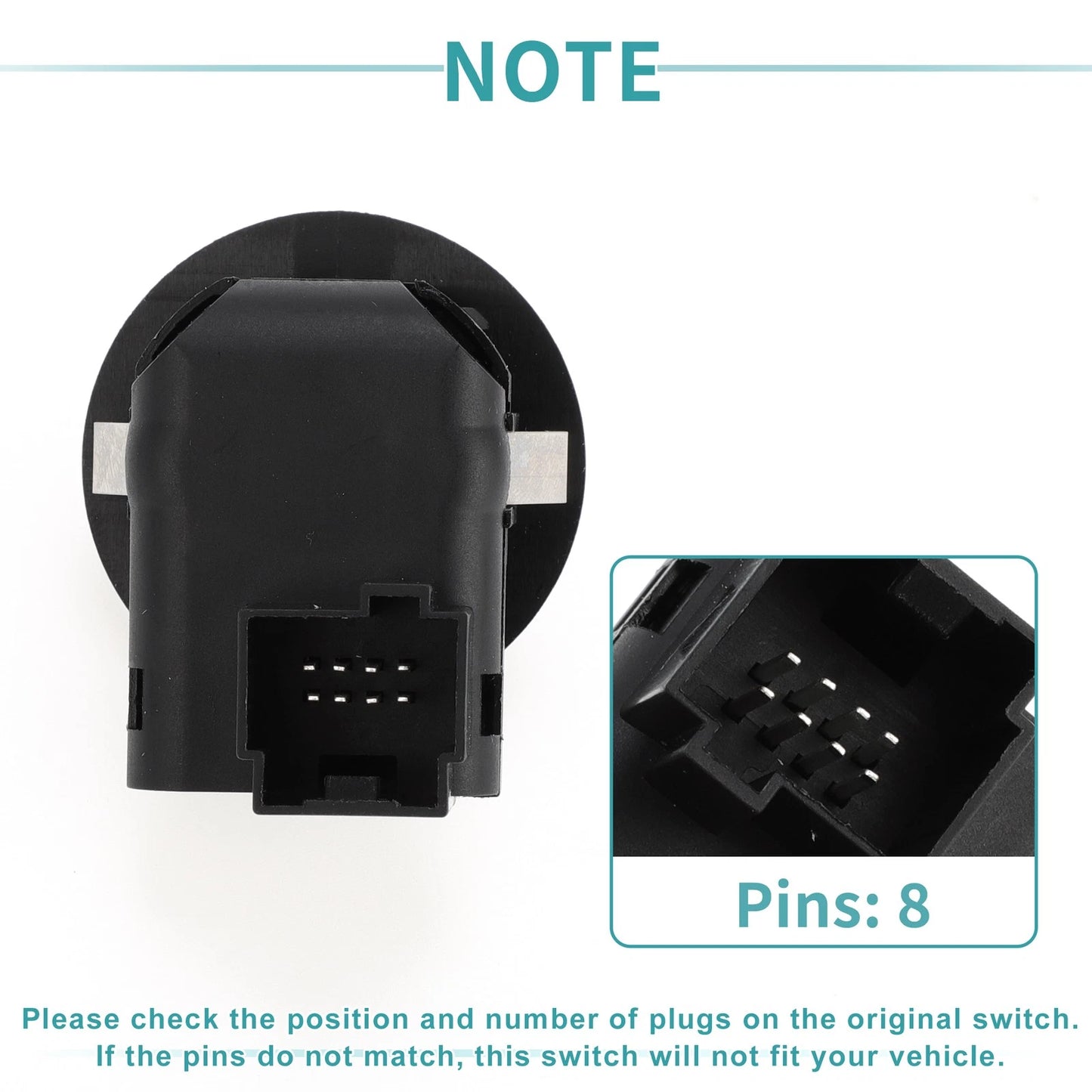 Black Car Mirror Switch for Ford E-150, E-250 (2009-2014)
