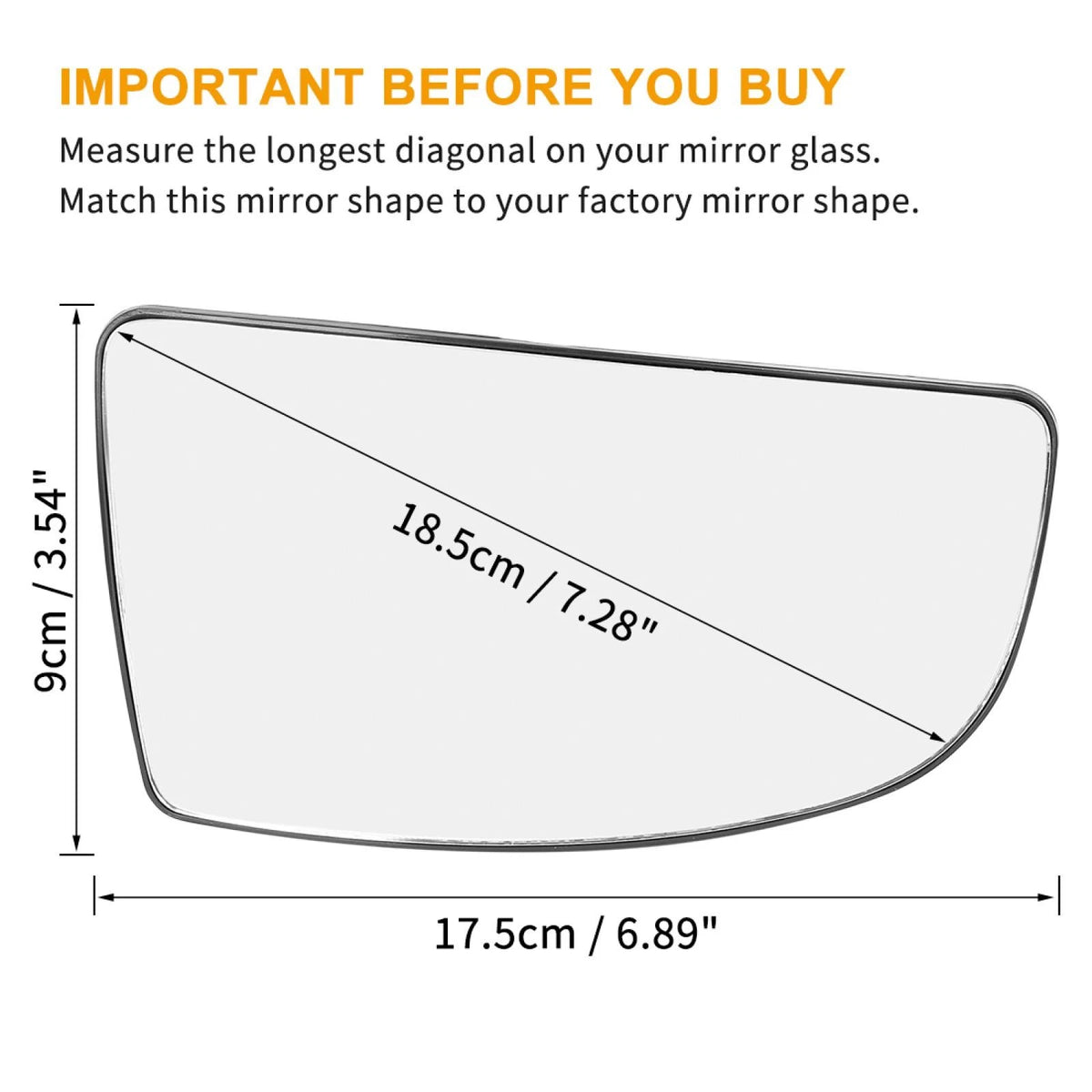Right Side Mirror Glass for Ford Transit T150 T250 T350 (2015-2020)