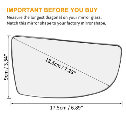 Right Side Mirror Glass for Ford Transit T150 T250 T350 (2015-2020)