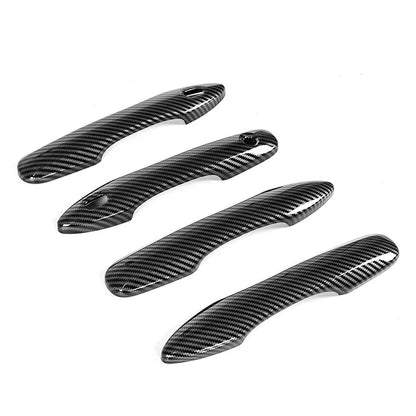 Carbon Black Mirror Covers & 4 x Door Handle Covers for 2018-2023 Toyota Camry