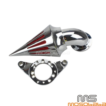 Chrome Cone Spike Air Cleaner Filter for Harley Dyna CV Carburetor (2000-2017)