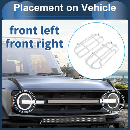 Headlight Trim Bezels for Ford Bronco (2 x) - White