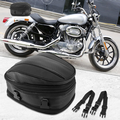 Seat Tail Bag Travel Rear Luggage Bag Waterproof 1680D Backpack Black for Motorcycle